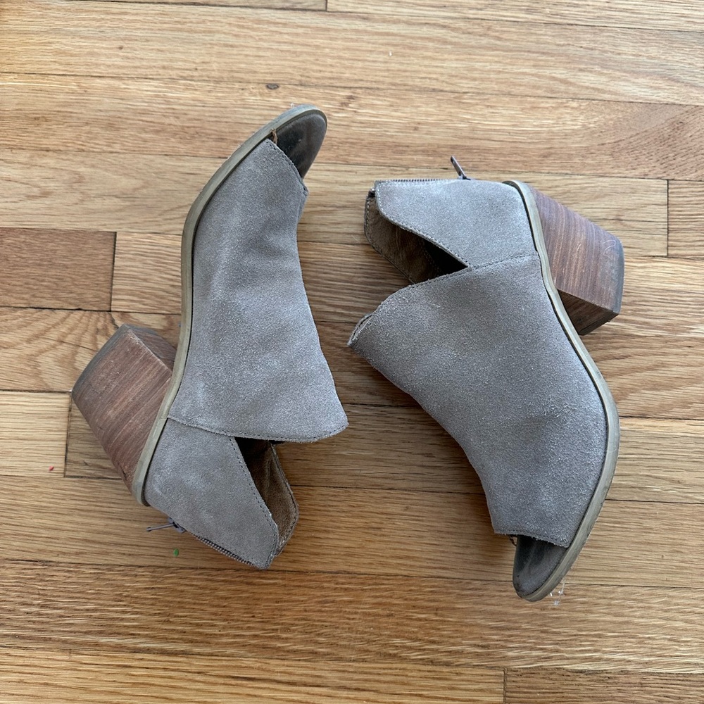 Susina Taupe Suede Ankle Booties